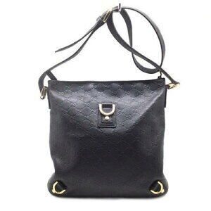 Gucci Shoulder Bag Shier Leather Black